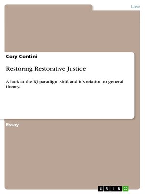 cover image of Restoring Restorative Justice